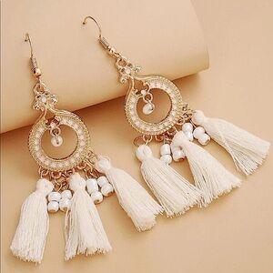 2 FOR $20 White Tassel Drop Earring